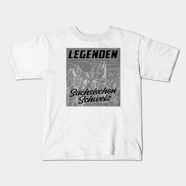 Legenden werden in der sächsischen Schweiz geboren Kids T-Shirt by HBfunshirts